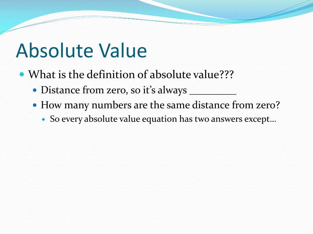 PPT 15 Absolute Value Equations PowerPoint Presentation, free