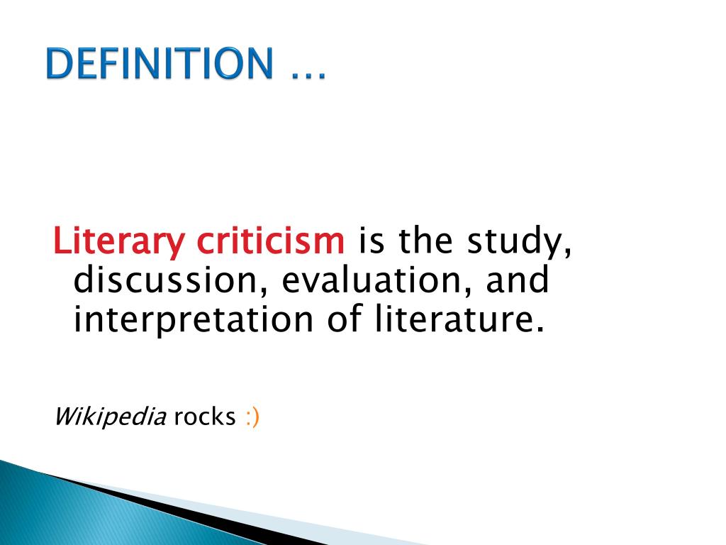 PPT Literary Criticism PowerPoint Presentation, free download ID