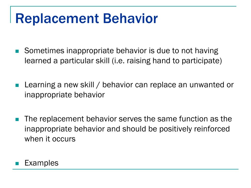 Replacement Behavior Examples clubaudiodesign
