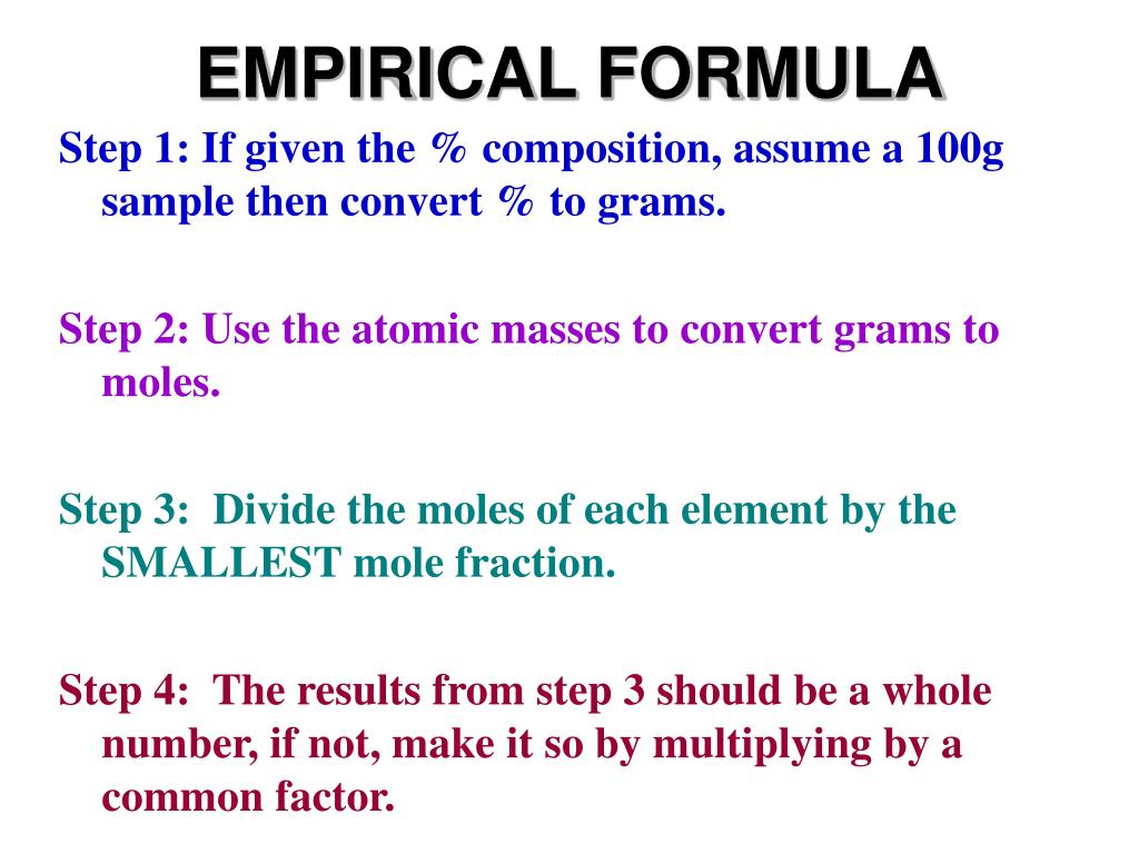 PPT EMPIRICAL FORMULA PowerPoint Presentation, free download ID6857458
