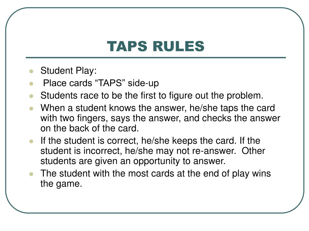 PPT TAPS PowerPoint Presentation, free download ID6860312