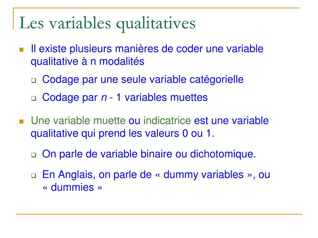 PPT Les variables qualitatives PowerPoint Presentation, free download
