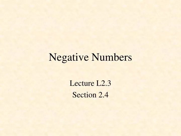 PPT Negative Numbers PowerPoint Presentation, free download ID6867537