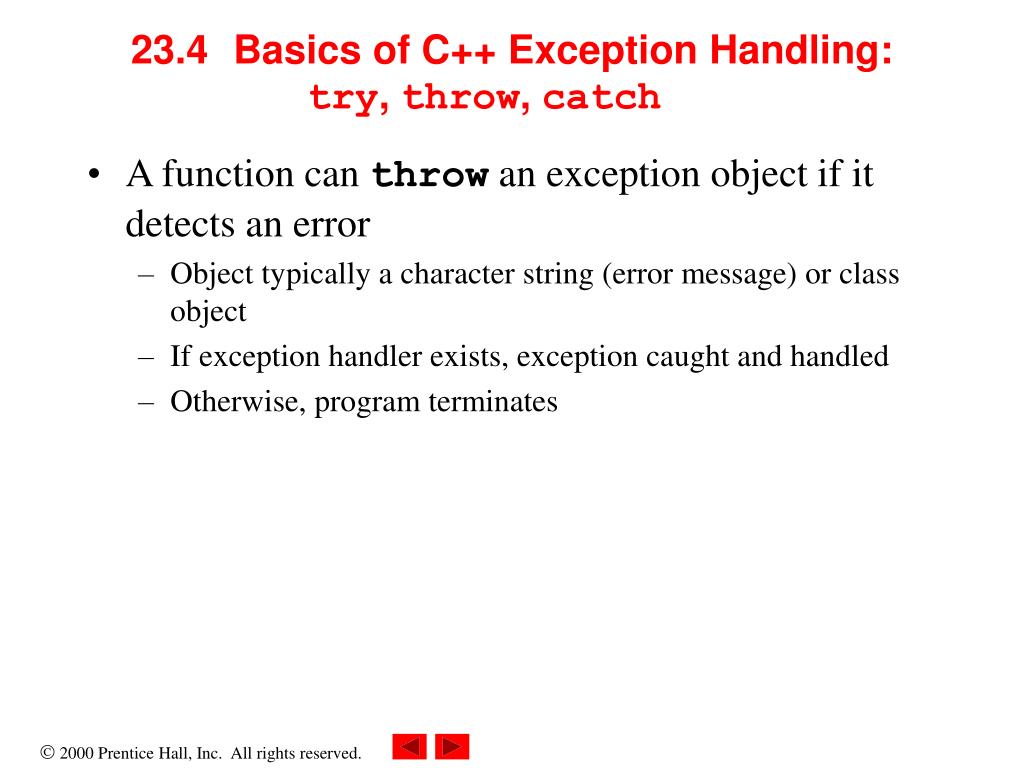 PPT Chapter 23 Exception Handling PowerPoint Presentation, free