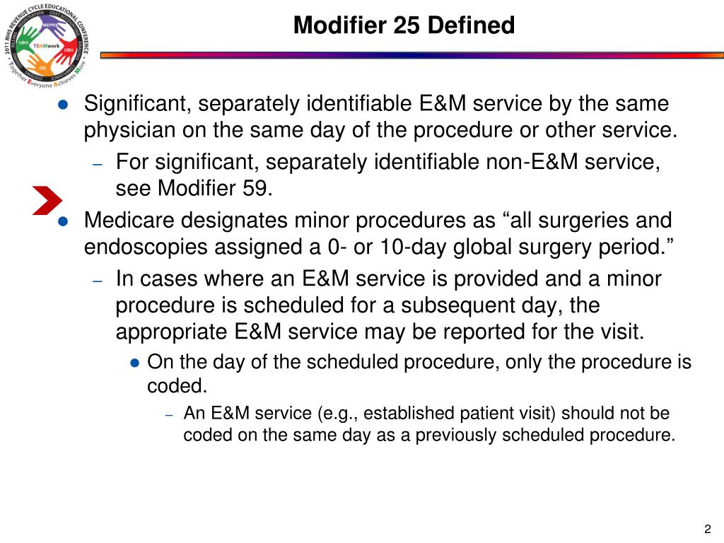 PPT Title Modifier 25 When to Pick Up the Procedure Session W5