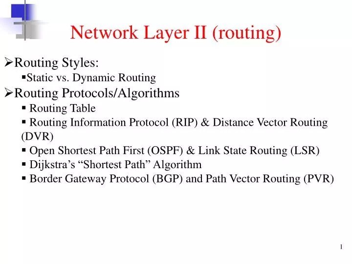 PPT Network Layer II (routing) PowerPoint Presentation, free download