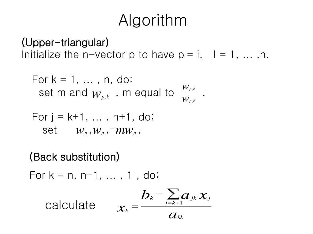 PPT Solving The Linear Equations through The Gauss Elimination