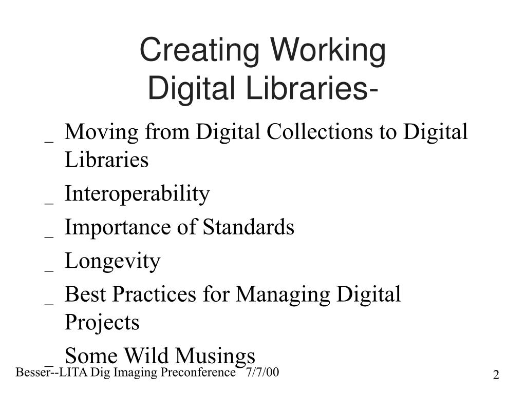 PPT Creating Working Digital Libraries PowerPoint Presentation, free download ID6879683