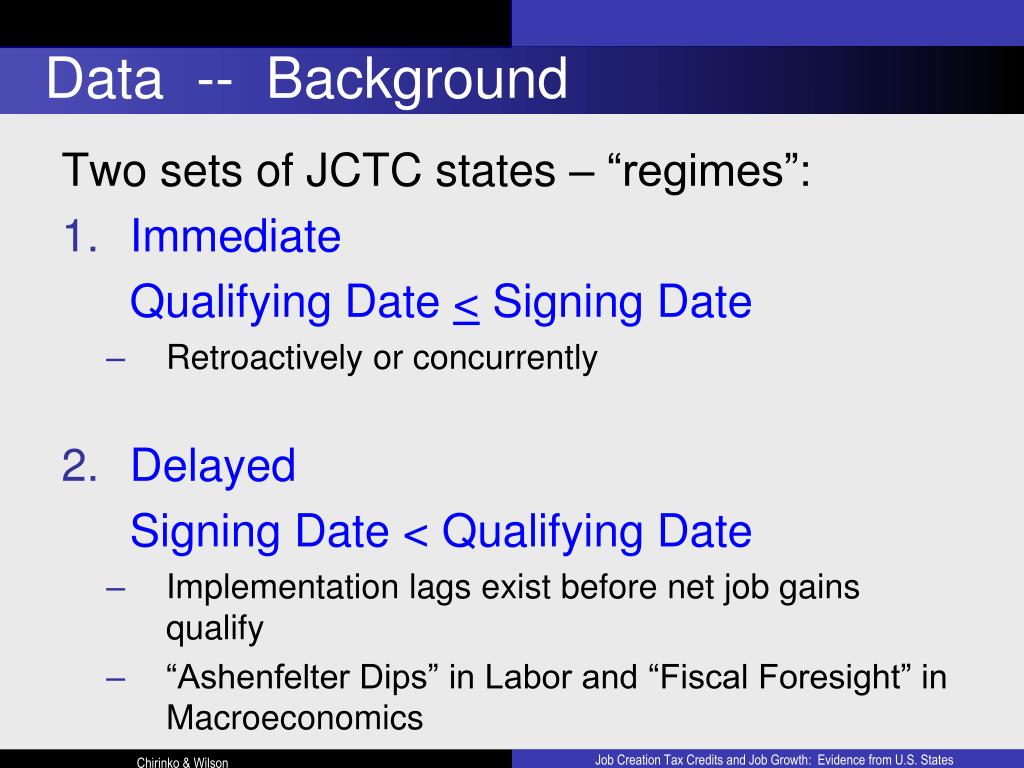PPT Job Creation Tax Credits and Job Growth Evidence from U.S