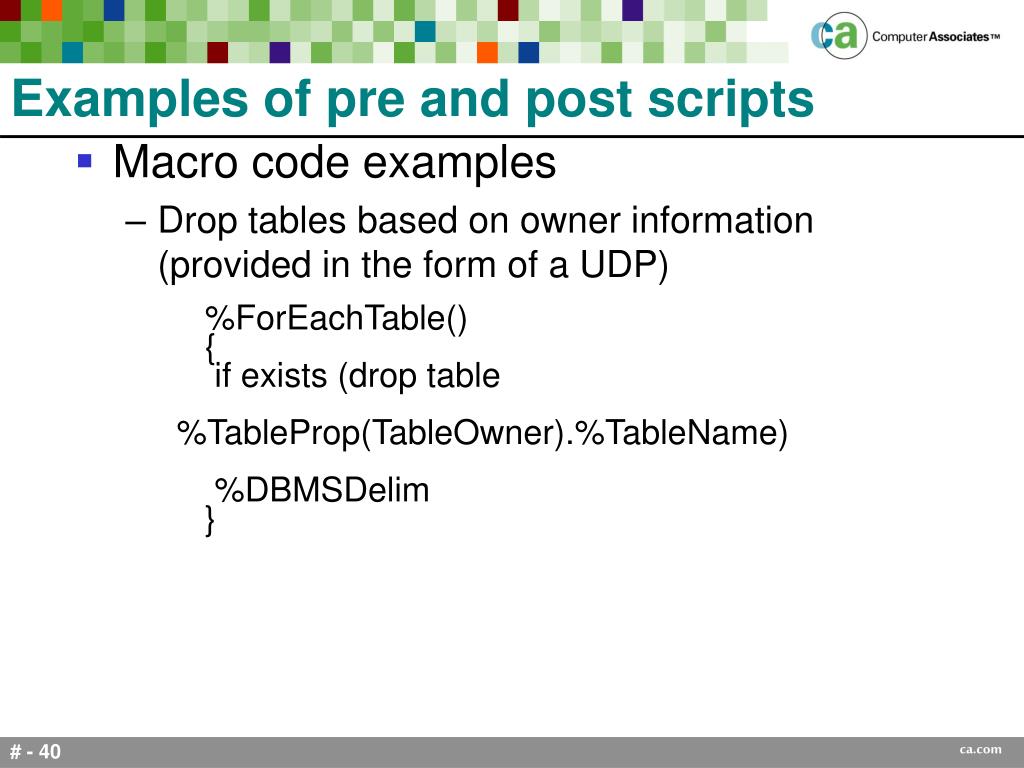 PPT AllFusion™ ERwin Data Modeler Macro Language PowerPoint