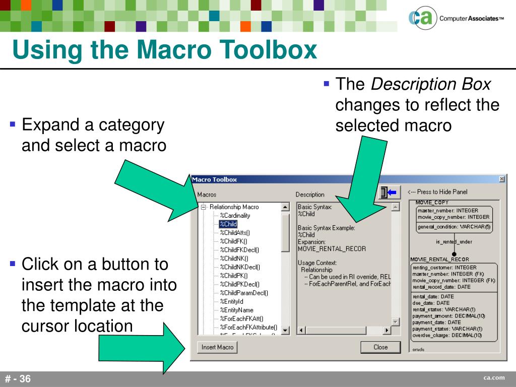 PPT AllFusion™ ERwin Data Modeler Macro Language PowerPoint