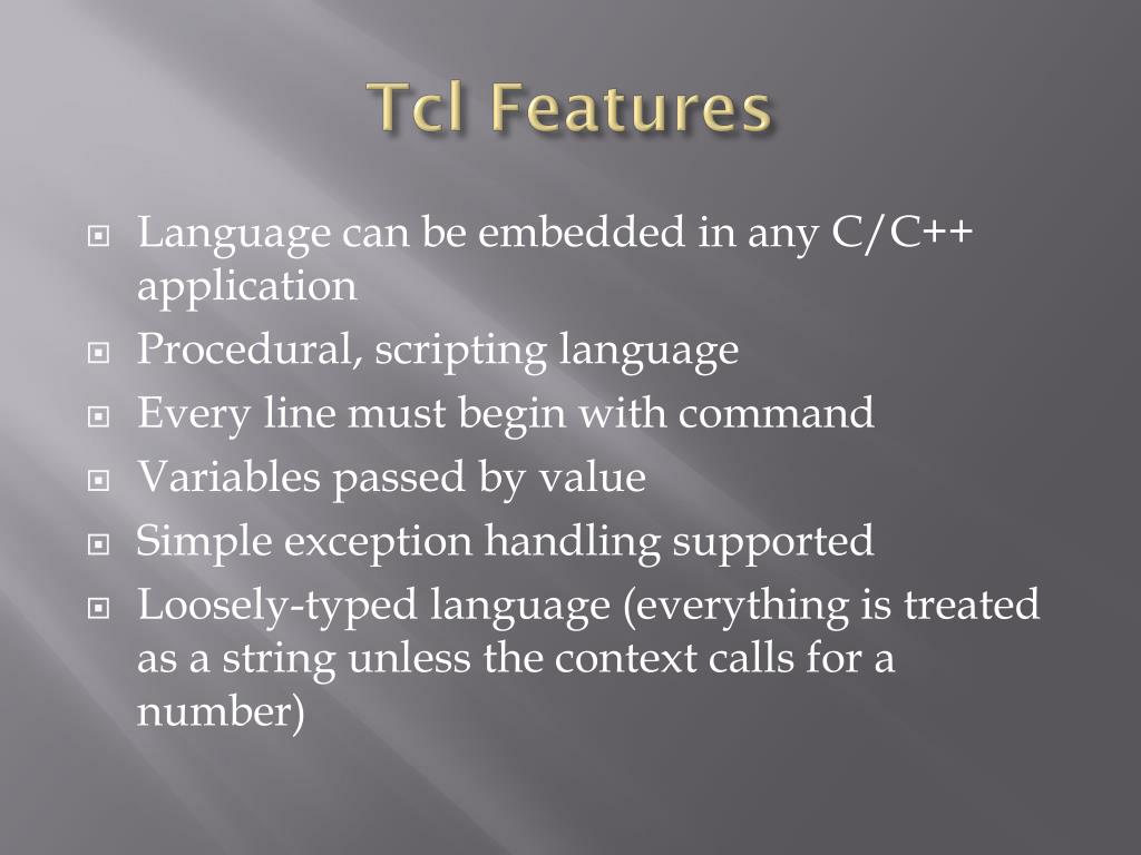 PPT Tcl Scripting Language PowerPoint Presentation, free download ID6886190