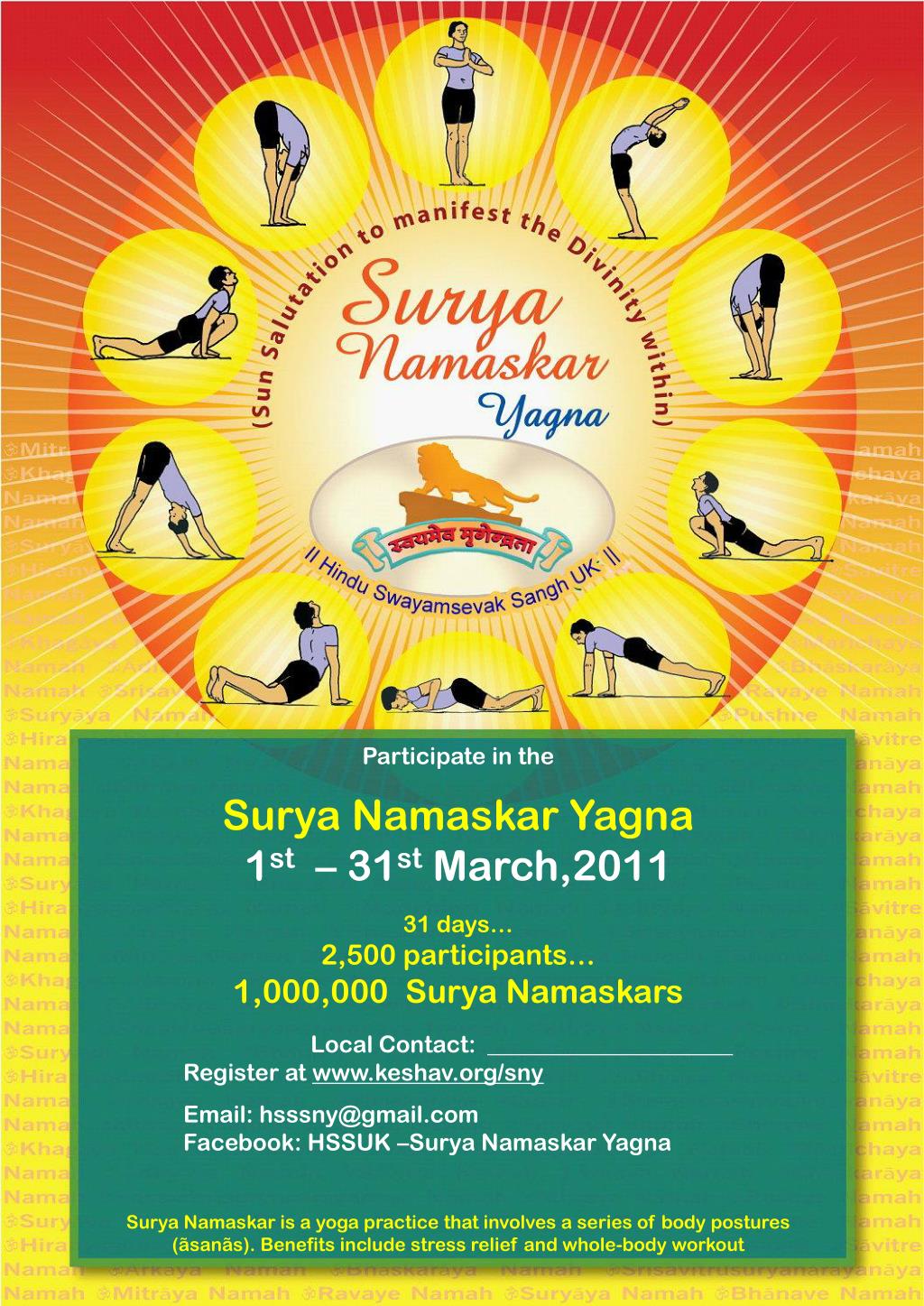 PPT Participate in the Surya Namaskar Yagna 1 st 31 st March,2011
