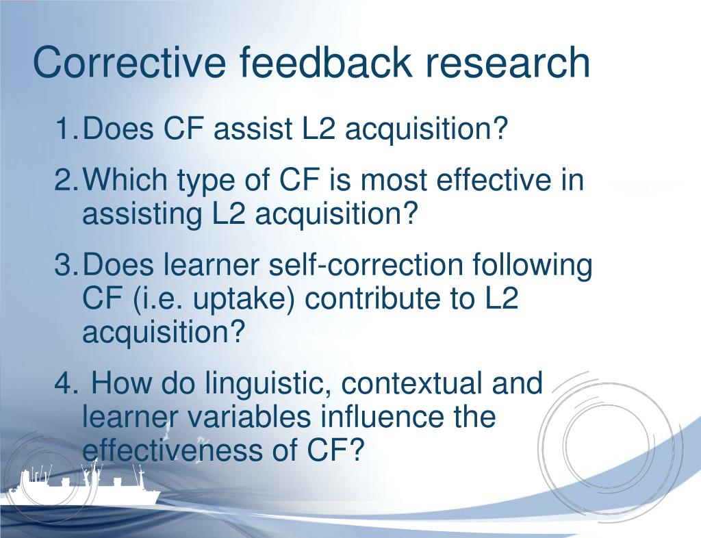 PPT Oral Corrective Feedback in Language Pedagogy and SLA PowerPoint