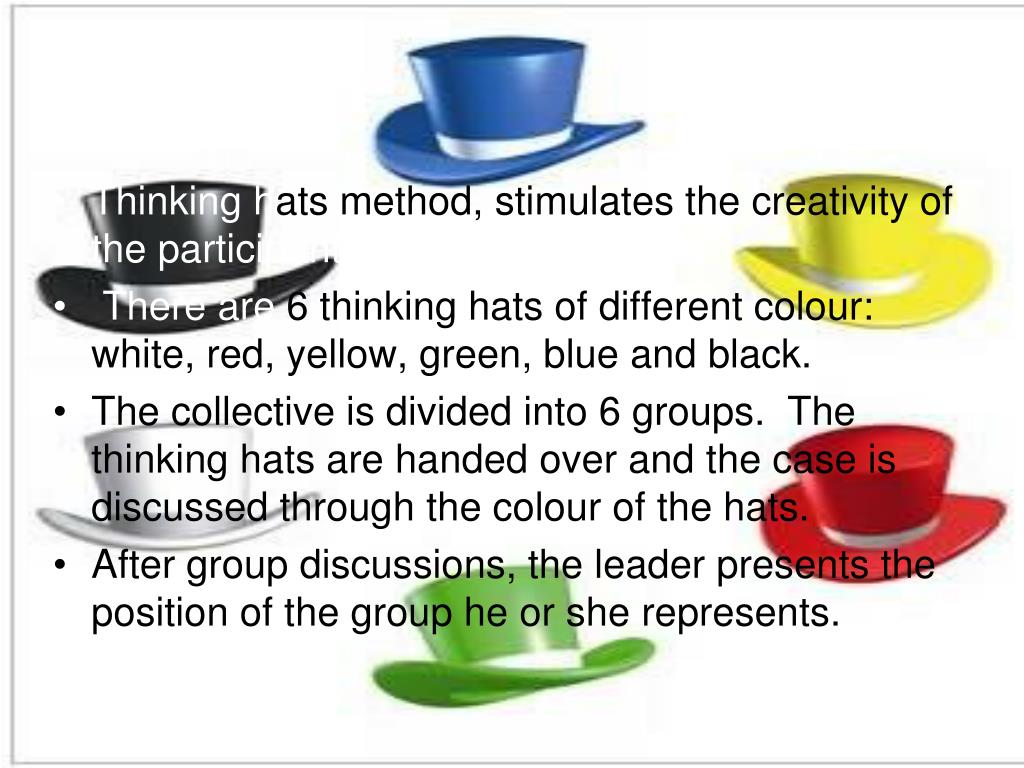 PPT THINKING HATS ASSESSMENT PowerPoint Presentation, free download