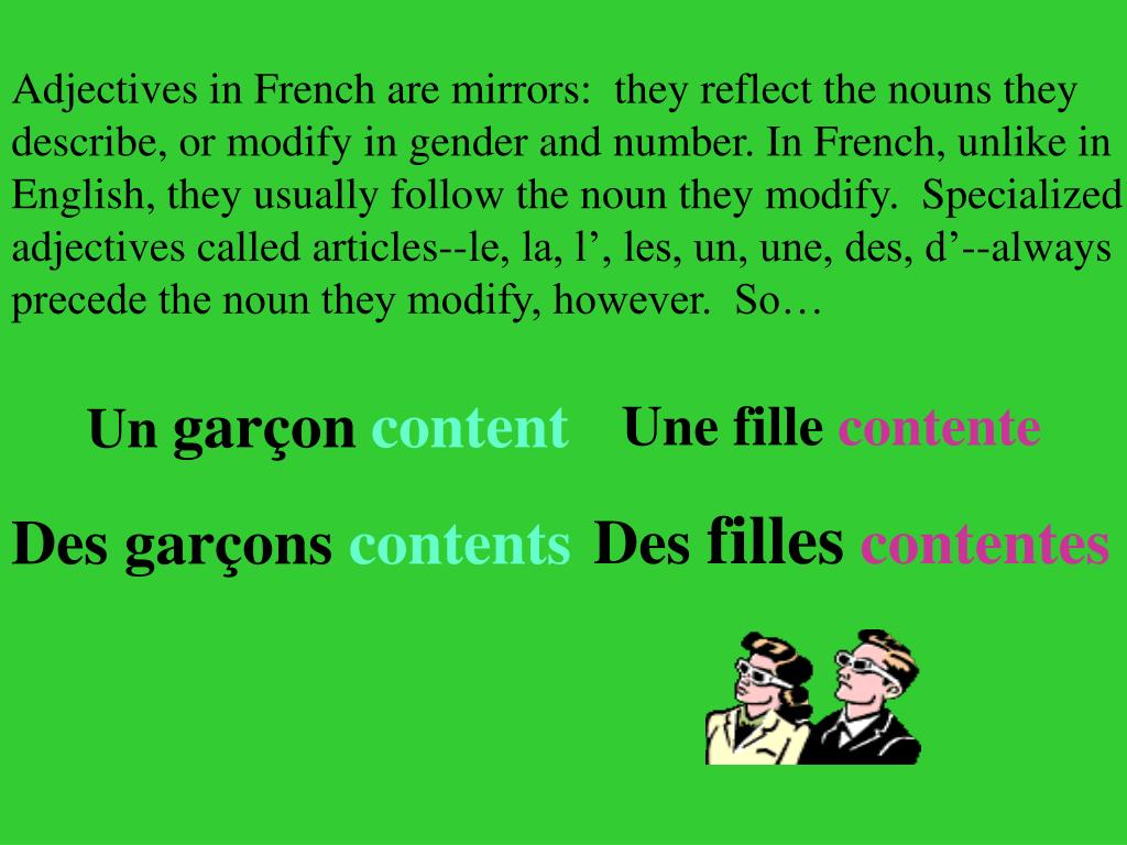 PPT Adjectives in French PowerPoint Presentation, free download ID6892298