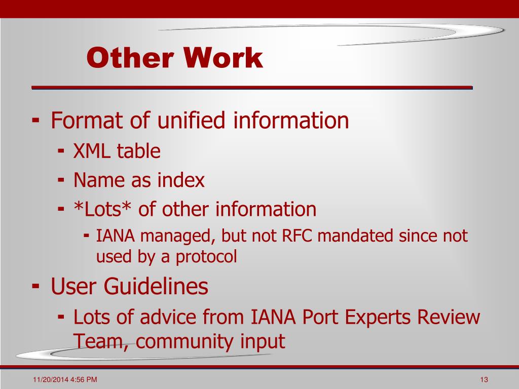 PPT IANA Port Number and Service Name Procedures PowerPoint Presentation ID6892802