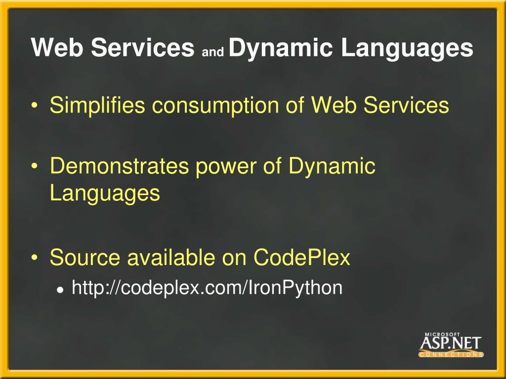 PPT Dynamic Languages and the  PowerPoint Presentation, free