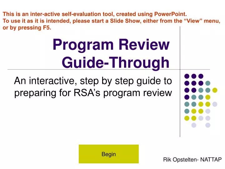 PPT Program Review GuideThrough PowerPoint Presentation, free