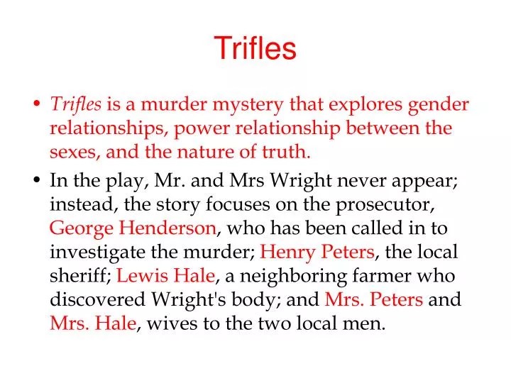😂 Trifles by susan glaspell analysis essay. Script Analysis of by Susan