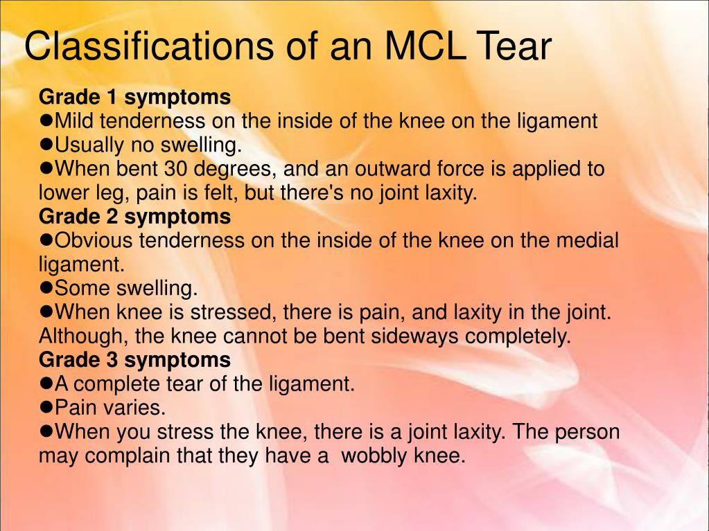 PPT MCL Tears PowerPoint Presentation, free download ID6898556