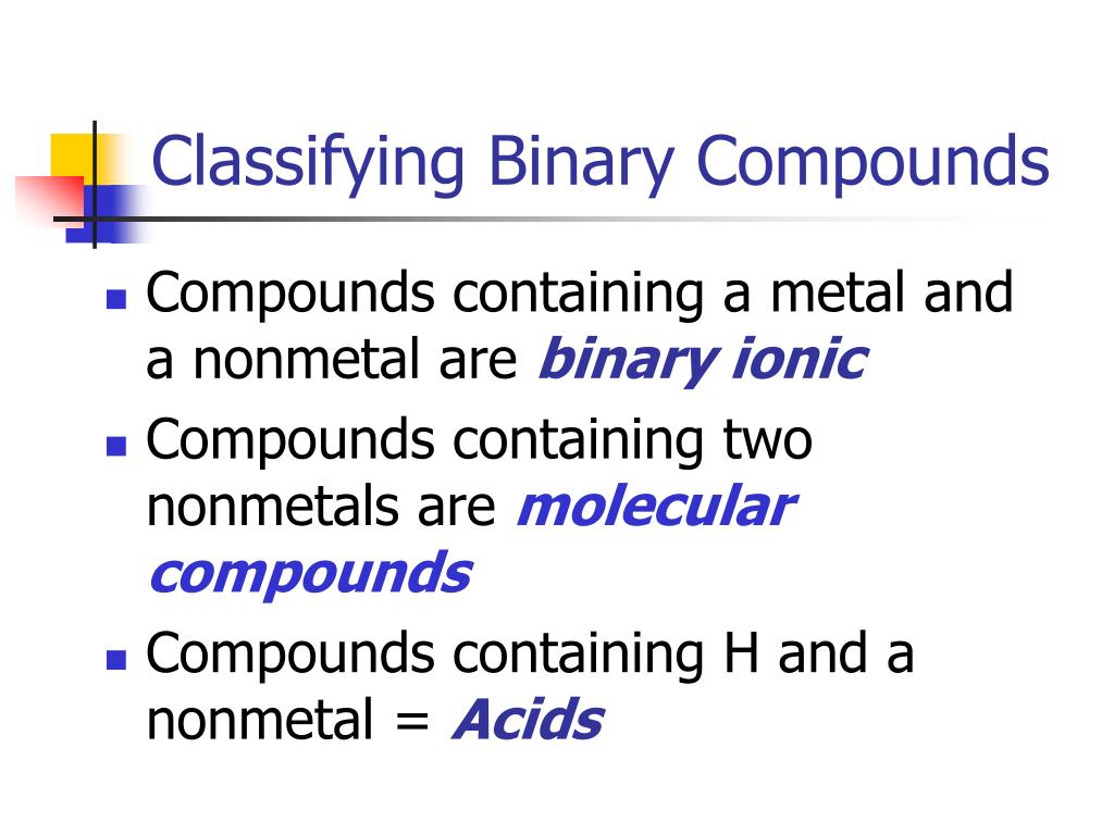 PPT Naming Starts with Classifying Compounds (3 types) PowerPoint