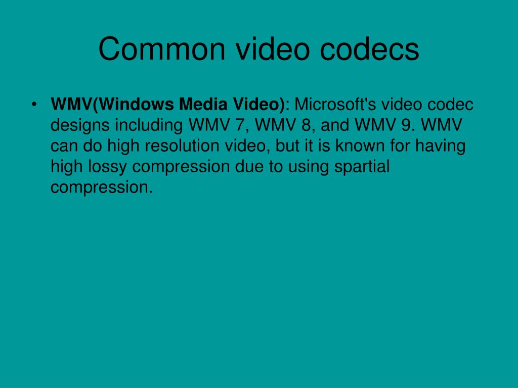 PPT Video Codecs PowerPoint Presentation, free download ID6903085