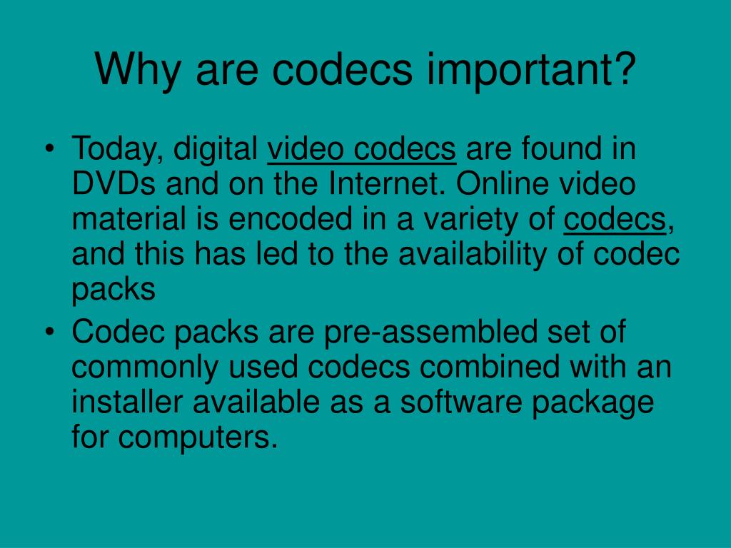 PPT Video Codecs PowerPoint Presentation, free download ID6903085