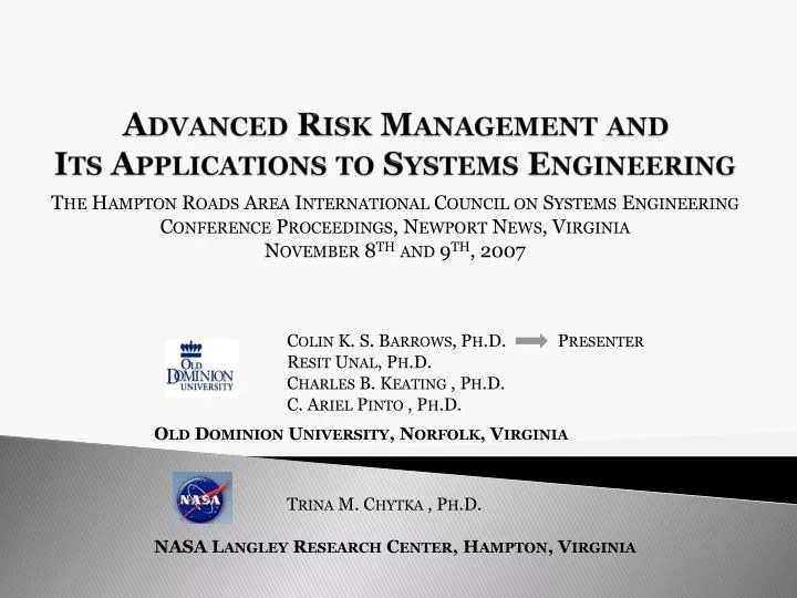 PPT Advanced Risk Management and Its Applications to Systems