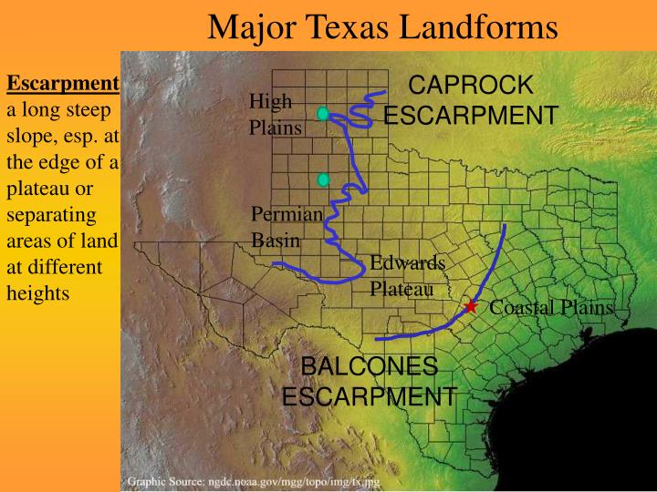 PPT Intro to the Major Landforms of Texas and the Four Regions of