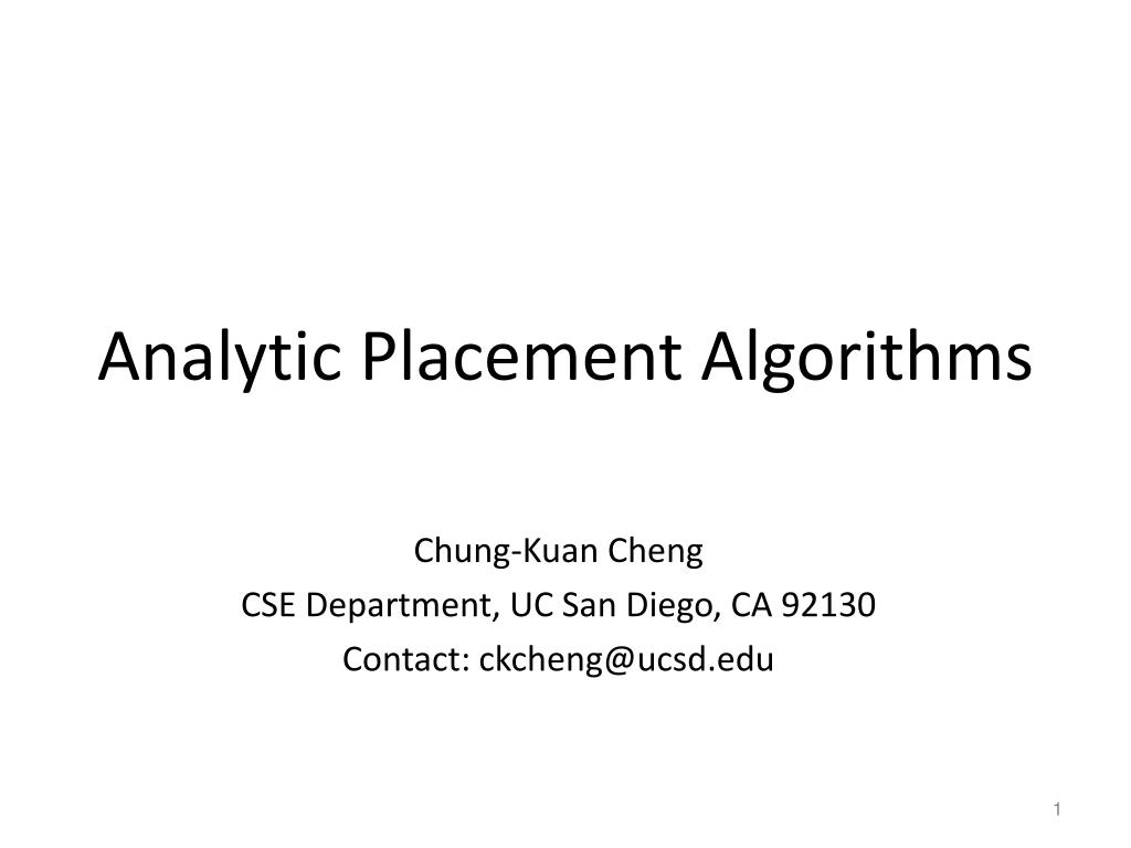 PPT Analytic Placement Algorithms PowerPoint Presentation, free