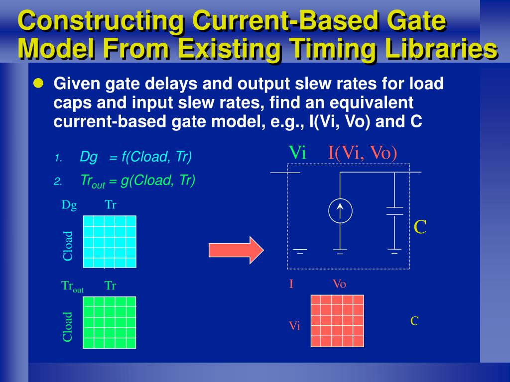 PPT Constructing CurrentBased Gate Models Based on Existing Timing
