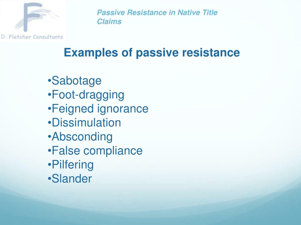 PPT Passive Resistance in Native Title Claims Debbie Fletcher