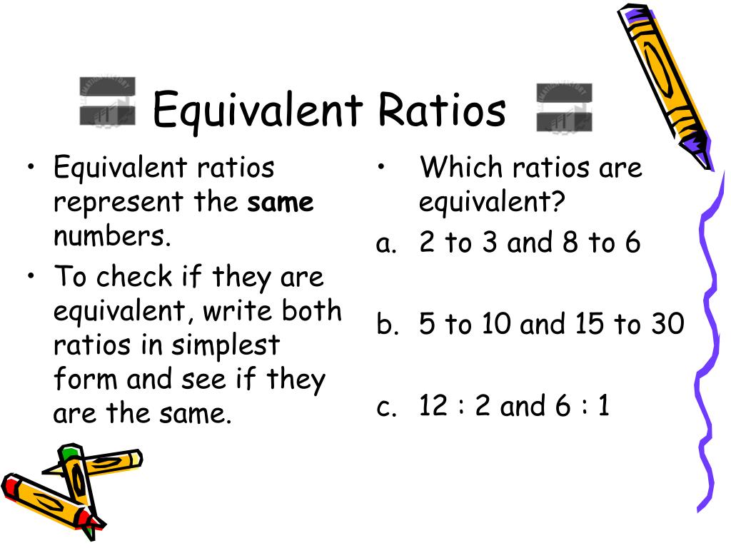 PPT I can compare equivalent ratios. I can use equivalent ratios to