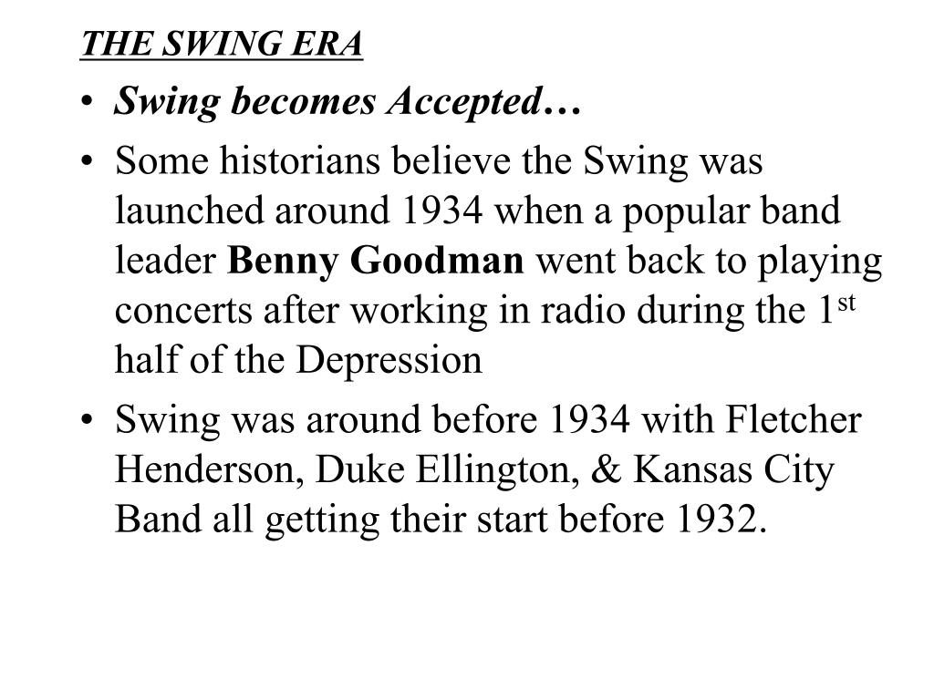 PPT SWING THE SWING ERA… PowerPoint Presentation, free download ID