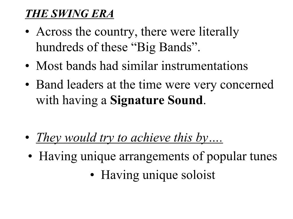 PPT SWING THE SWING ERA… PowerPoint Presentation, free download ID