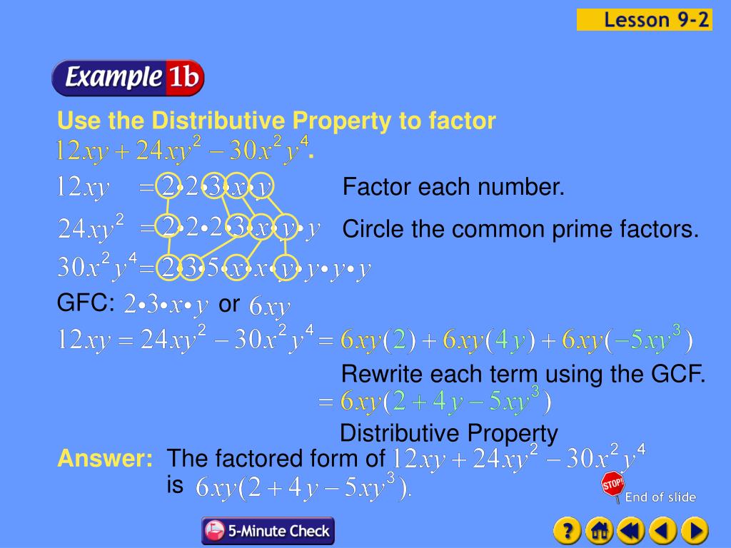 PPT Title Factoring Using the Distributive Property PowerPoint