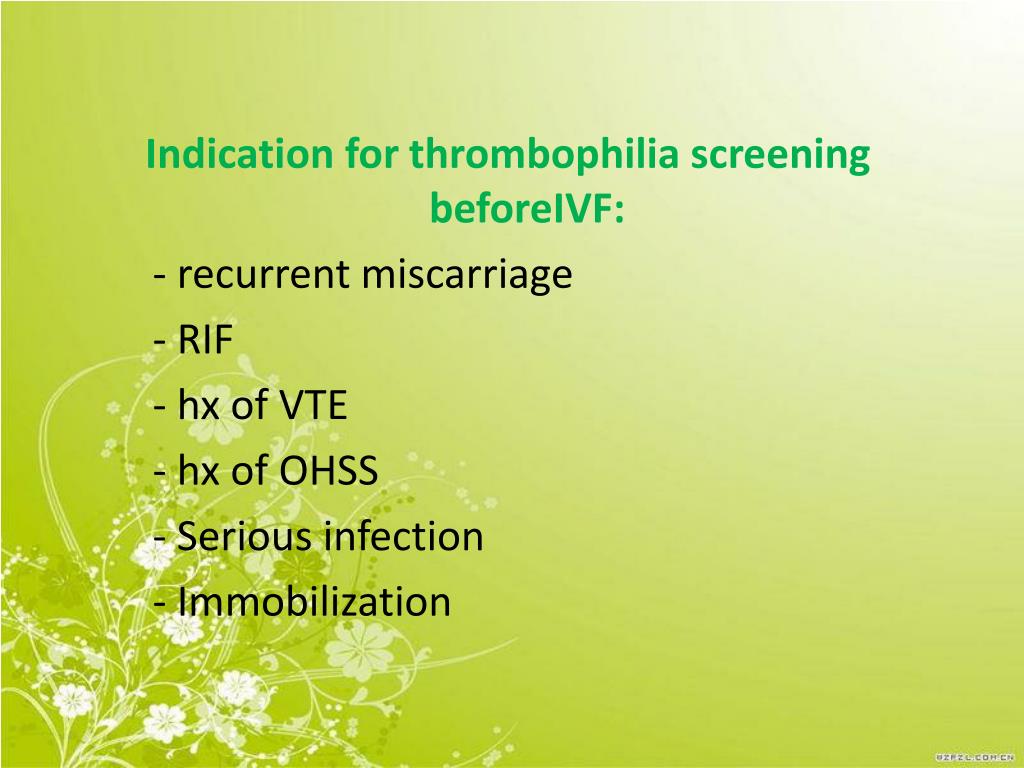 PPT Thrombophilia and collagen disease in ART s.Salehpour Associate