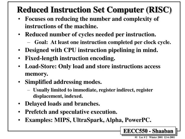 PPT Reduced Instruction Set Computer (RISC) PowerPoint Presentation