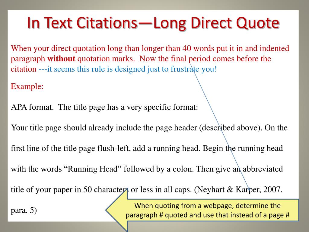 Apa Citation Direct Quote More Than 40 Words