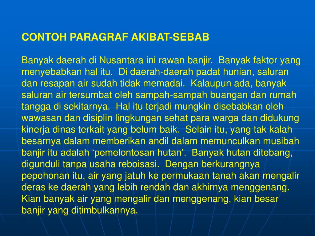 Contoh Paragraf Sebab Akibat Dan Akibat Sebab Temukan Contoh