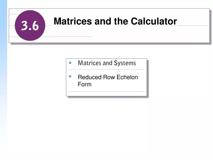 PPT Reduced Row Echelon Form PowerPoint Presentation, free download