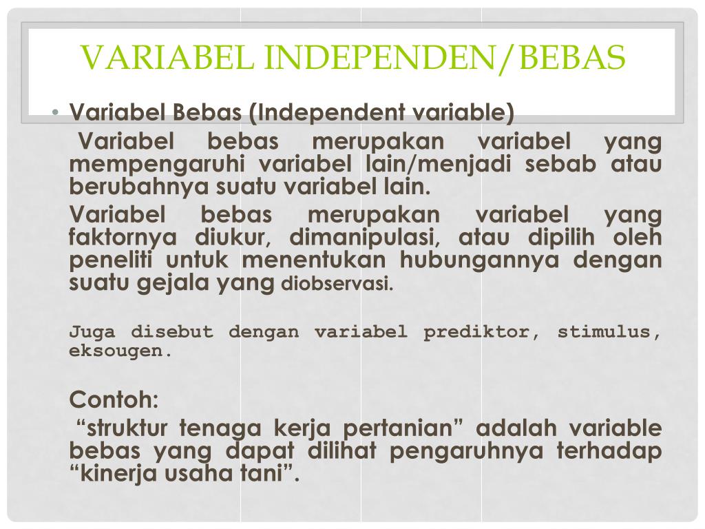 PPT VARIABEL PENELITIAN PowerPoint Presentation, free download ID