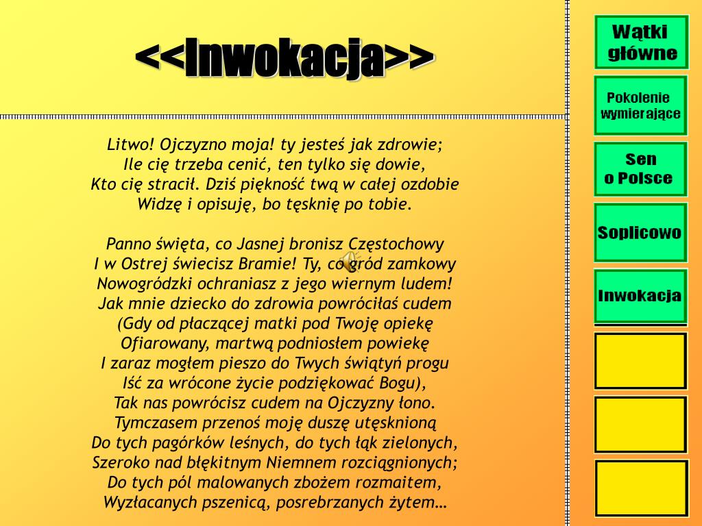 PPT Pan Tadeusz sen o Polsce czy sąd nad Polską? PowerPoint