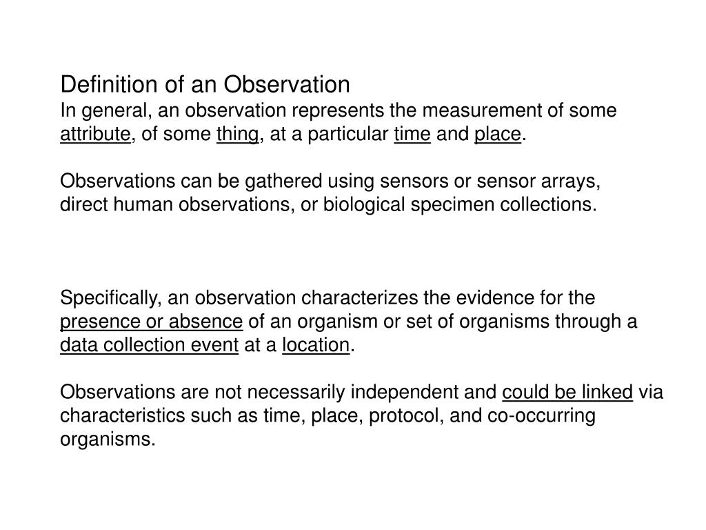 PPT Definition of an Observation PowerPoint Presentation, free