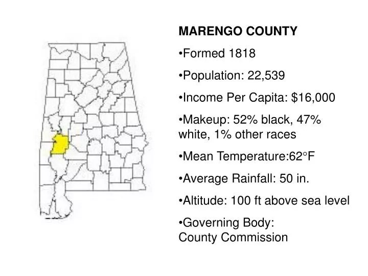 PPT MARENGO COUNTY Formed 1818 Population 22,539 Per Capita