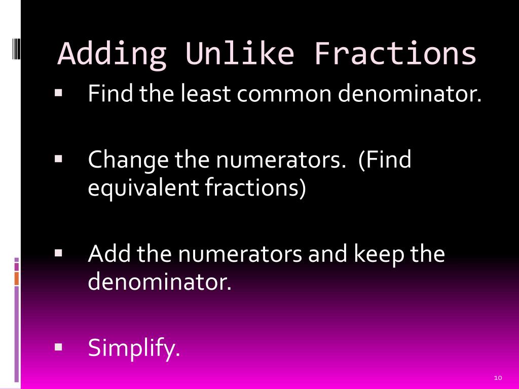 PPT Adding & Subtracting Fractions and Mixed Numbers PowerPoint