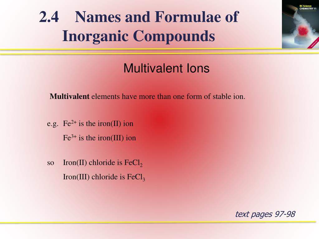 PPT 2.4 Names and Formulae of Compounds PowerPoint Presentation ID6954077