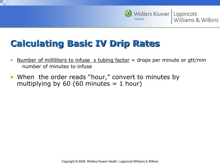 PPT Chapter 8 Calculation of Basic IV Drip Rates PowerPoint