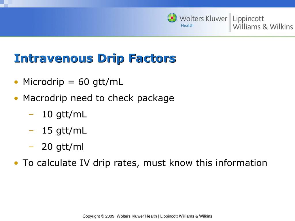 PPT Chapter 8 Calculation of Basic IV Drip Rates PowerPoint